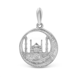 Подвеска мусульманская из серебра родированная 925 пробы Мп-22 Р
