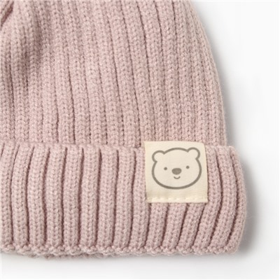 Шапка детская «Крошка Я», размер 44-46 см, пудровая