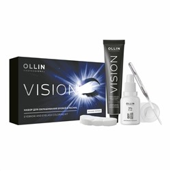 Ollin Набор для окрашивания бровей и ресниц / Vision, иссиня-черный 22369
