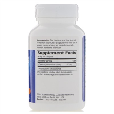 Enzymatic Therapy, L-теанин, 180 вегетарианских капсул
