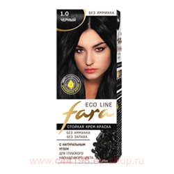 РК Fara Eco Line Стойкая крем-краска для волос тон 1.0 черный
