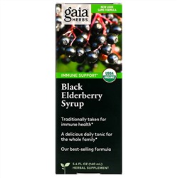 Gaia Herbs, Сироп из черной бузины, 160 мл (5,4 жидк. унций)