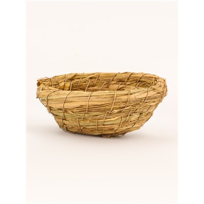 Гнездо для птиц плетёное из соломы, 13.5×5 см