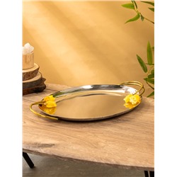 Блюдо «Тюльпаны», 44×30×3 см, нержавеющая сталь