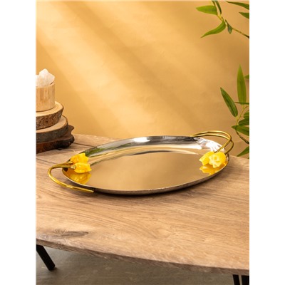 Блюдо «Тюльпаны», 44×30×3 см, нержавеющая сталь