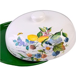 60147 Блюдо д/блинов с крышкой 23,8х23,8х10,5см 2пр Лесные ягоды с лимонами дол LR (х12)