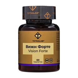 Комплекс для глаз Vision Forte TETRALAB с лютеином, зеаксантином и черникой для поддержки зрения и здоровья глаз, 60 таблеток