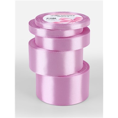 Атласная лента, набор 5 шт., 6/10/20/40/50 мм, 23±1 м, светло-сиреневая №45