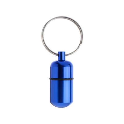 Адресник - капсула под записку, 2.2×1.3 см, металл, синий