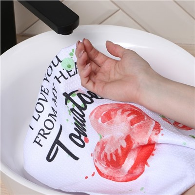 Набор кухонных полотенец «Доляна. Овощи», 40×60±3 см, 3 шт., 100% пэ