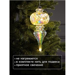 Ёлочная игрушка светодиодная «Сияние», 27×11 см, 12 LED, от батареек ААх2, свечение тёплое белое