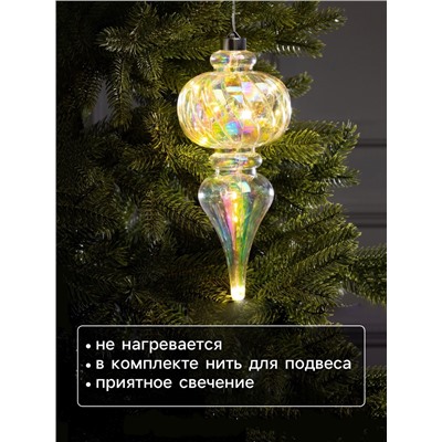 Ёлочная игрушка светодиодная «Сияние», 27×11 см, 12 LED, от батареек ААх2, свечение тёплое белое