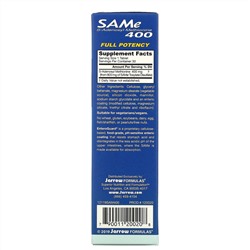 Jarrow Formulas, натуральный SAM-e (S-аденозил-L-метионин) 400, 400 мг, 30 таблеток, покрытых кишечнорастворимой оболочкой