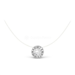 Колье из серебра с фианитом родированное (на леске) Л4022р