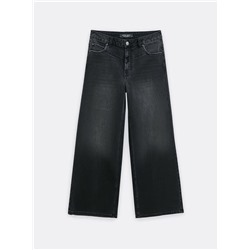 Актуальная коллекция CONTE CON-801 Чёрные джинсы wide leg с кокеткой