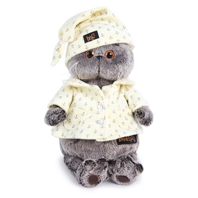 Мягкая игрушка «Кот Басик», в пижаме, 19 см