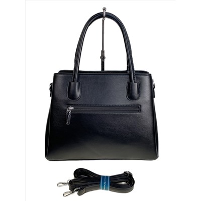 Женская сумка из искусственной кожи и натуральной замши, цвет черный