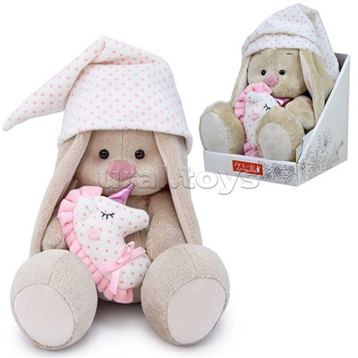 Зайка Ми с розовой подушкой - единорогом (большой)