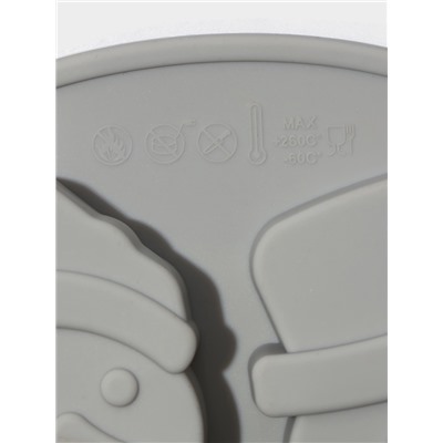 Форма для выпечки новогодняя Доляна «Новогодняя варежка», силикон, 6 ячеек, 24×20.5×2.5 см, серая