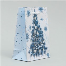 Пакет подарочный новогодний ламинированный «С Новым годом», S 12×15×5.5 см