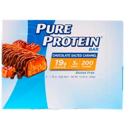 Pure Protein, Шоколадный батончик с карамелью и солью, 6 батончиков, каждый по 1.76 унц. (50 г.)