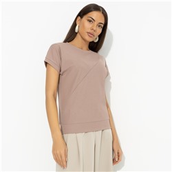 Футболка из эластичной ткани в рубчик, Искусство строить глазки (коричневый)