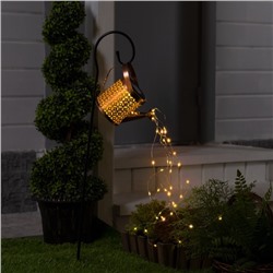 Садовый светильник «Лейка», уличный, на солнечной батарее, 21.5×16×10.5 см, 37 LED, свечение тёплое белое