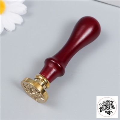 Подарочный набор для сургучной печати «Крупная роза», печать, ручка, ложка, воск: 3 цвета, свеча, 3.5×11×23 см