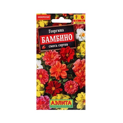 Набор семян цветов Георгина, махровая, низкорослая