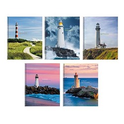 Тетрадь  60л клетка на спирали "Маяки" ТС608564 Listoff