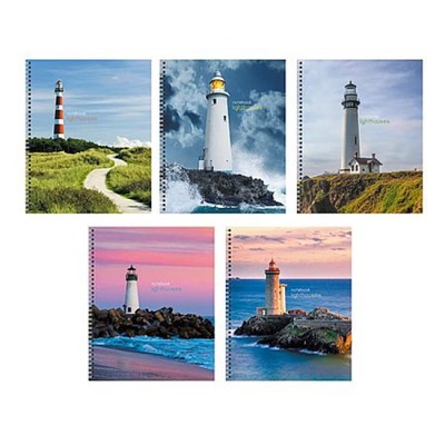 Тетрадь  60л клетка на спирали "Маяки" ТС608564 Listoff