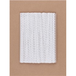 Кружево вязаное, 8 мм, 15±1 м, белое