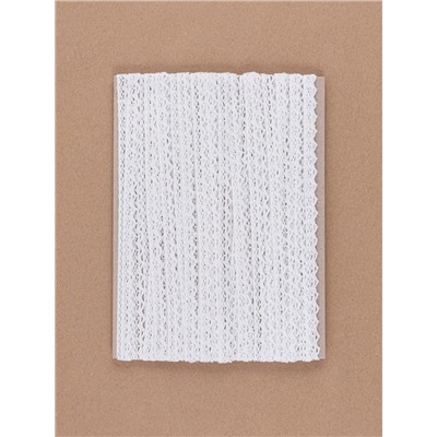 Кружево вязаное, 8 мм, 15±1 м, белое