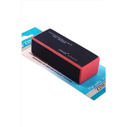 Zinger Бафик для шлифовки ногтей 3-х сторонний / Classic EK-101, 180/220/320 грит, черно-розовый KRISTALLER, 1110373