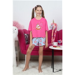 Пижама для девочки Единопончик-3 (Розово-голубой)
