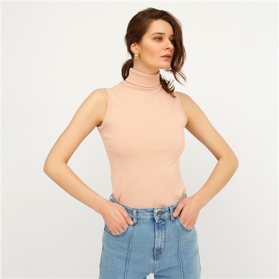 Майка женская MINAKU: Basic line, бежевая, размер 42