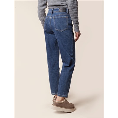 Джинсы mom-fit на флисе