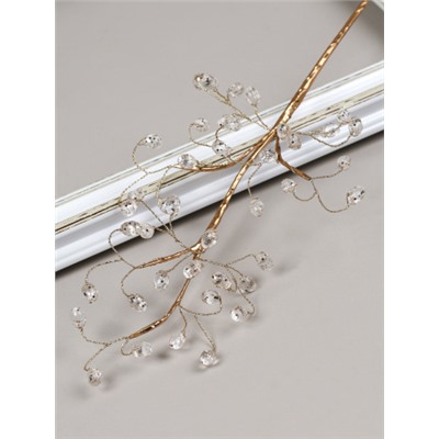 Ветка декоративная стеклярус 41 см / CW0427-15 /уп 720/ 41 камень