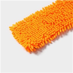 Насадка для плоской швабры «Доляна», 40×10 см, микрофибра букли, 80 г, оранжевая