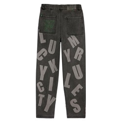 Брюки текстильные джинсовые утепленные флисом для мальчиков