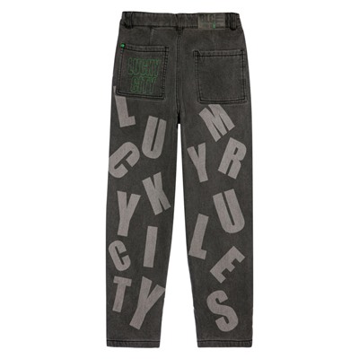 Брюки текстильные джинсовые утепленные флисом для мальчиков