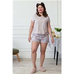 Комплект жен: фуфайка (футболка), шорты Mia Cara SS23WJ377 Antuanetta цветы точки