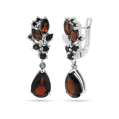 Серьги из серебра гранат, Алия