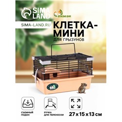 Клетка-мини для грызунов «Пижон» №1, укомплектованная, 27×15×13 см, бежевая