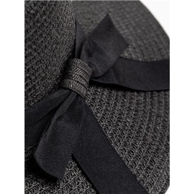 Шляпа женская MINAKU Summer joy с бантом размер 56-58, чёрная