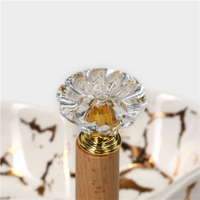 Менажница 4 ячейки «Марбл», 20×3.2 см, цвет белый