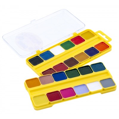 Краски акварельные медовые 24цв АККМФ24 без кисти пласт.уп Каляка-Маляка