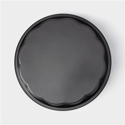 Форма для выпечки Доляна «Волнистый круг. Жаклин», d=28 см, антипригарное покрытие, чёрная