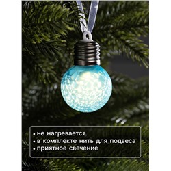 Ёлочный шар «Синий», d=5 см, 1 LED, от батареек AG13×3, свечение тёплое белое