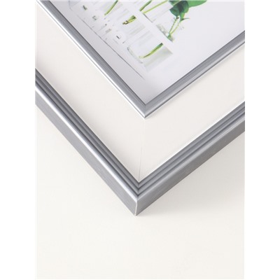 Фоторамка для фото 10×15 см «Романтизм», пластик, серая, 16.5×21.4 см